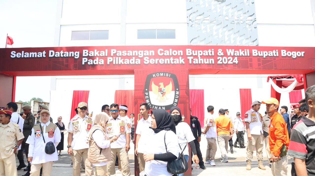 Polres Bogor Bersama 3 Pylar Laksanakan Pengamanan Pendaftaran Terakhir Paslon Berjalan Baik Lancar dan Kondusif