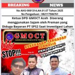 Ketua DPD GMOCT Aceh Diserang menggunakan Sajam oleh Preman yang Diduga Bayaran PT SPS2 Saat Investigasi Lahan