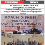 Forum Diskusi Pedagang Pasar Ciroyom Bersatu Peringati HAKORDIA, Tolak Revitalisasi yang Dinilai Sepihak