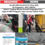 GMOCT Tangkap Momen Armada Pengangsu Solar Ilegal di SPBU Pengapon, Sopir Lari dan Tabrak Traffic Cone